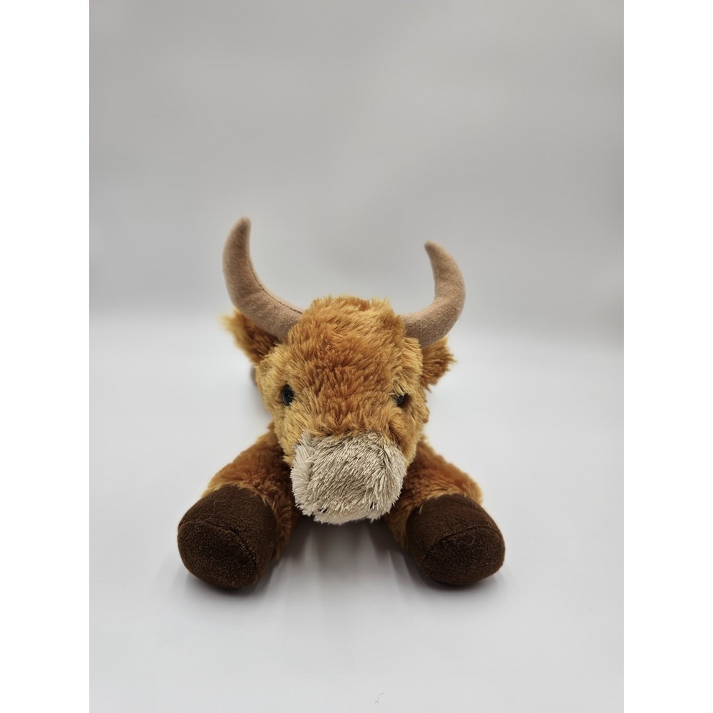 Aurora Brown Steer Longhorn Cow Bull Plush‎ Flopsie 8" Stuffed Animal Realistic